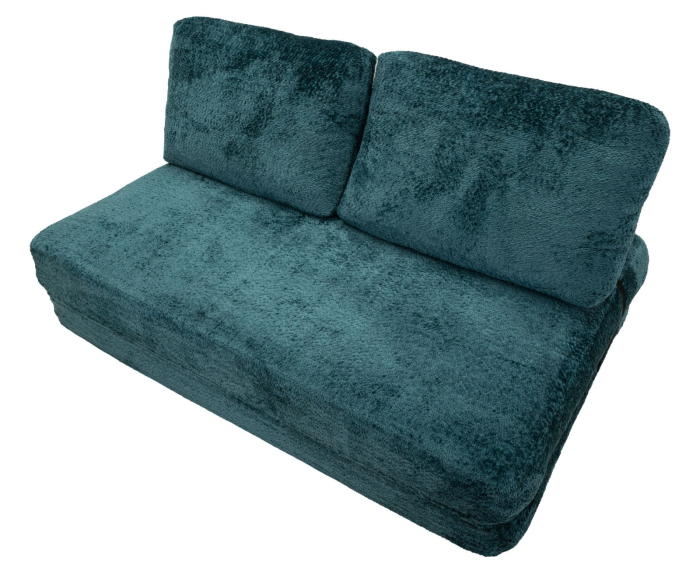 Canapea extensibila verde petrol stofa boucle 150 cm [4]