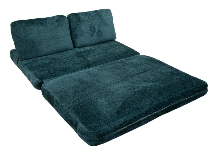 Canapea extensibila verde petrol stofa boucle 150 cm [12]