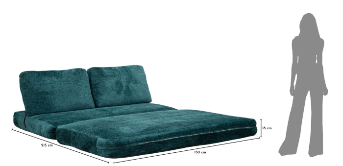 Canapea extensibila verde petrol stofa boucle 150 cm [16]