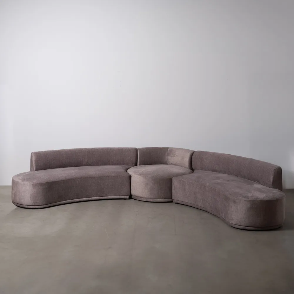 Canapea Modulara 3 Piese Georgia Gri, Stofa - CreativDeco.ro [1]