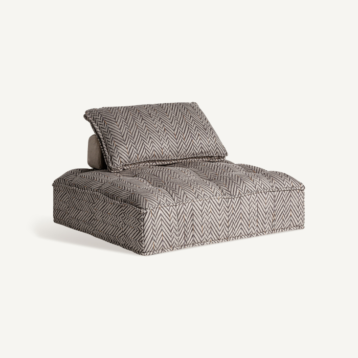 Canapea modulară cu stofă maro imprimată [2]