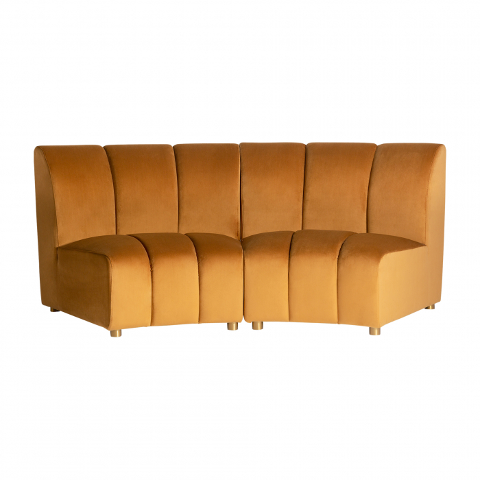 Canapea modulara Art Deco catifea mustar|Canapele elegante de calitate [5]