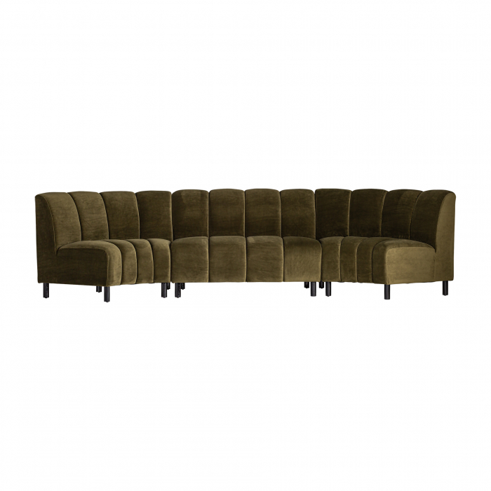 Canapea modulara Art Deco catifea verde|Canapele modulare elegante [5]