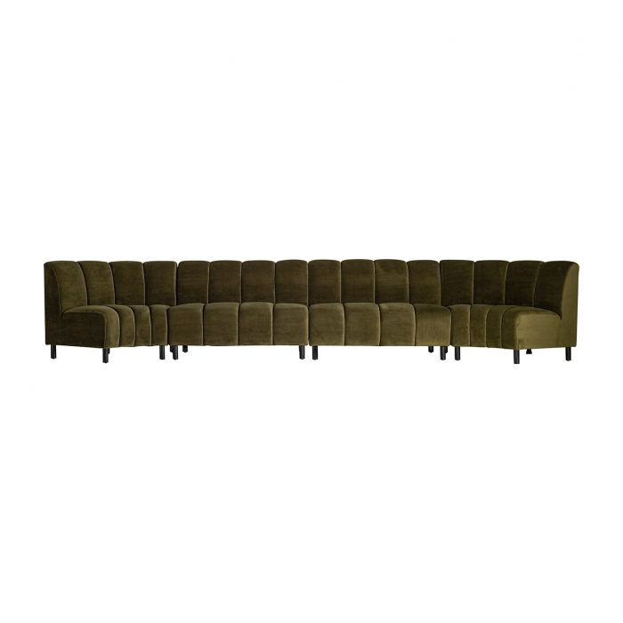 Canapea modulara Art Deco catifea verde|Canapele modulare elegante [7]
