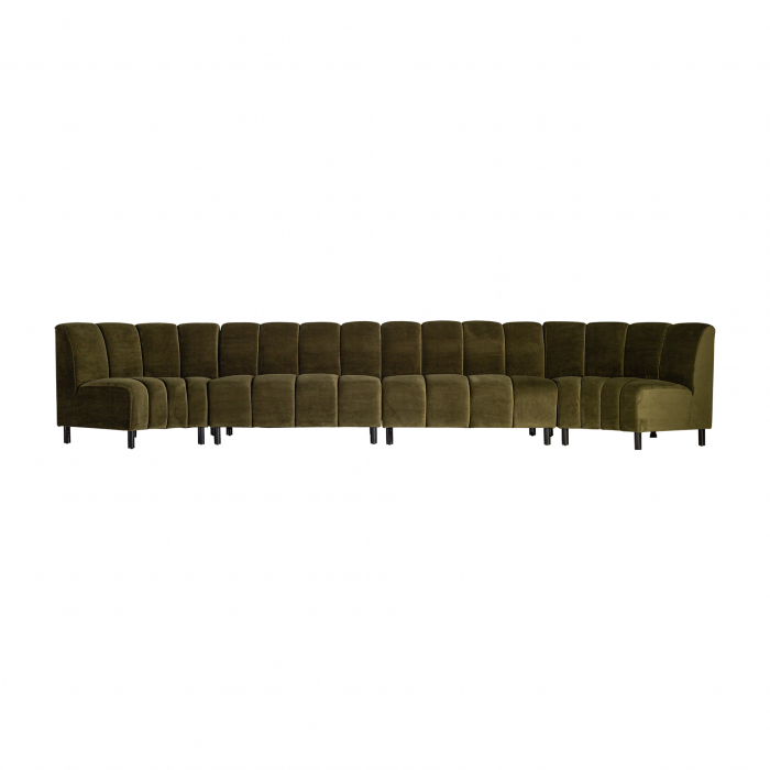 Canapea modulara Art Deco catifea verde|Canapele elegante living [6]