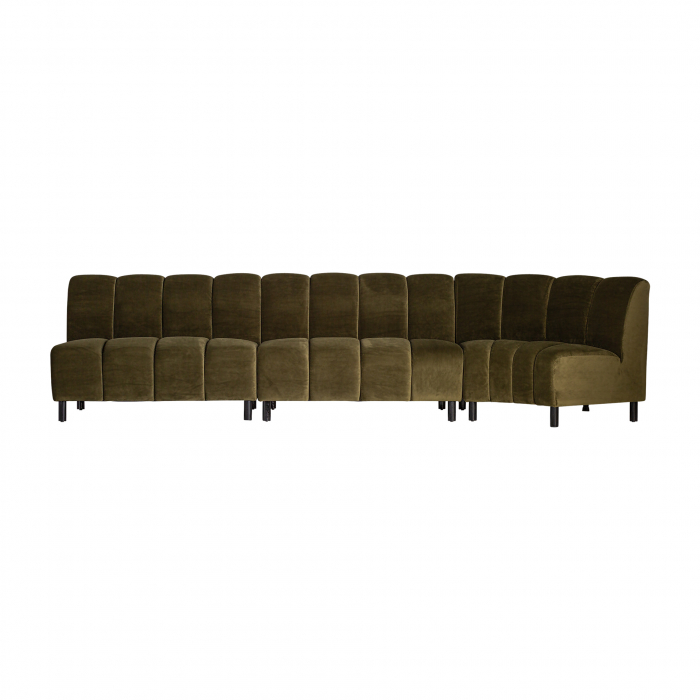 Canapea modulara Art Deco catifea verde|Canapele elegante living [7]