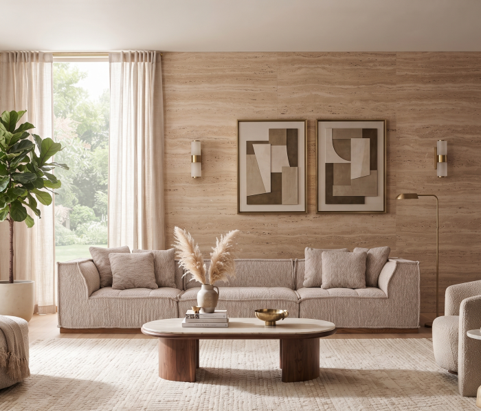Canapea modulara Art Deco bej Vittel | Canapele flexibile [2]