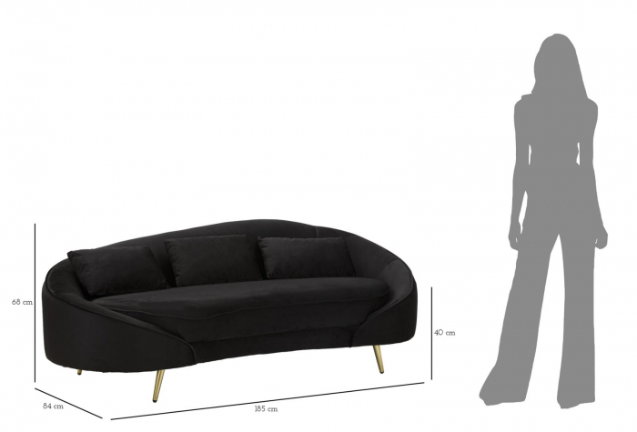 Canapea neagra eleganta living modern CreativDeco [12]
