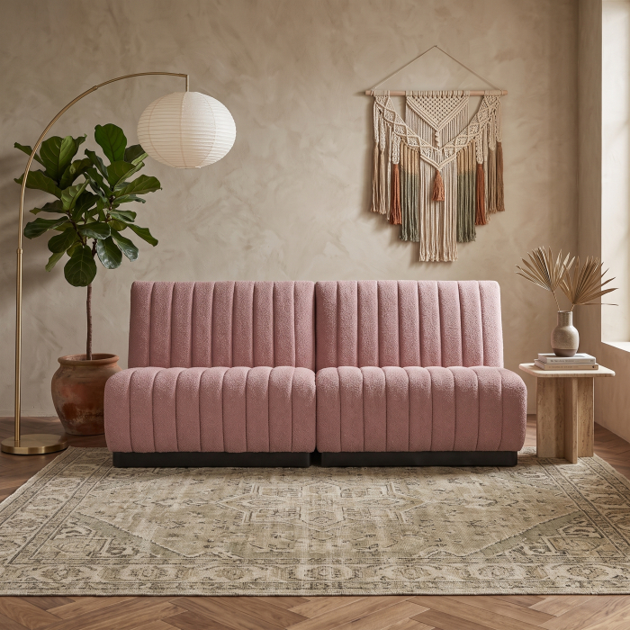 Canapea din bumbac roz Warhem 140 x 65 x 100 cm [2]