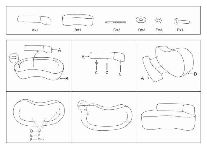 Canapea trei locuri imprimeu geometric bej negru 176 cm [11]