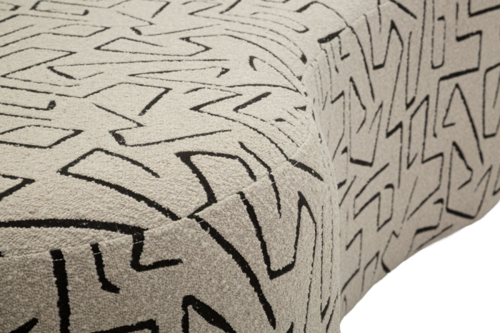 Canapea trei locuri imprimeu geometric bej negru 176 cm [9]