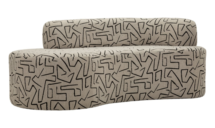 Canapea trei locuri imprimeu geometric bej negru 176 cm [3]