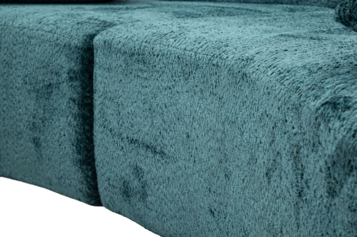 Canapea verde petrol din stofa boucle pentru living si HORECA 238x92x78 cm [6]