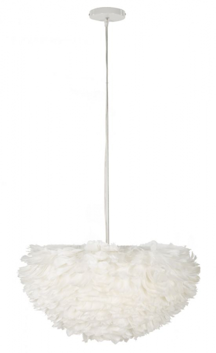 Candelabru alb cu pene CreativDeco [1]
