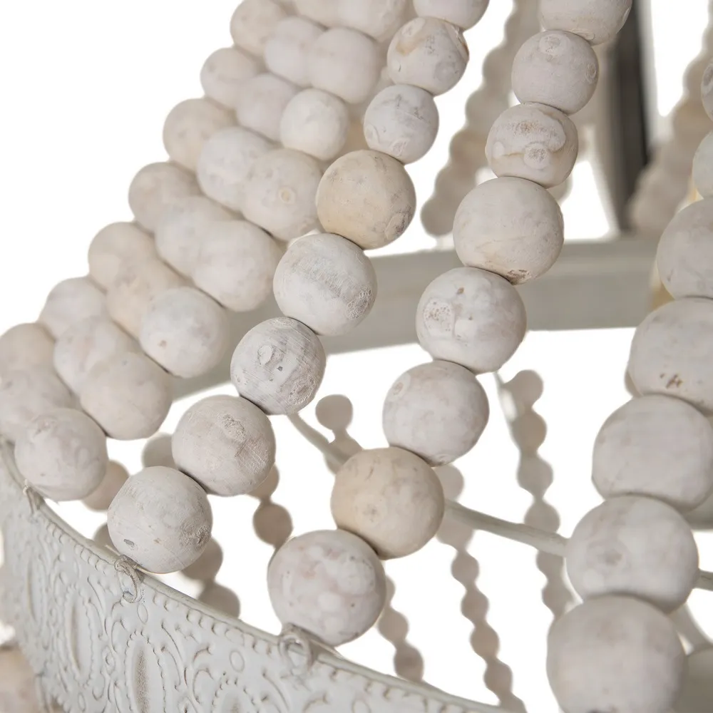 Candelabru Boho Rosario, Lemn Alb Uzat - CreativDeco.ro [4]