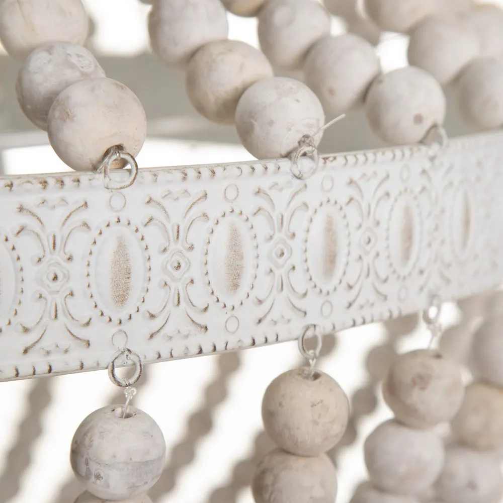Candelabru Boho Rosario, Lemn Alb Uzat - CreativDeco.ro [5]