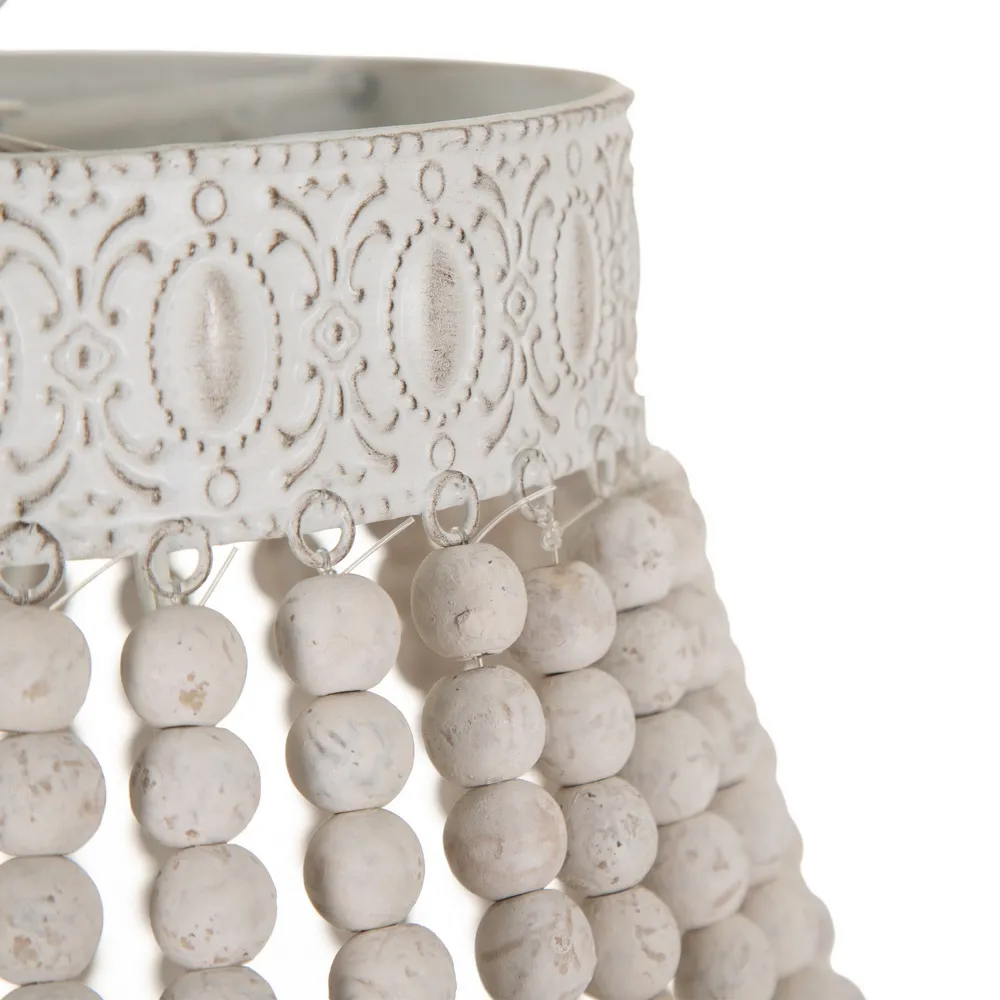 Candelabru Boho Rosario, Lemn Alb Uzat - CreativDeco.ro [2]