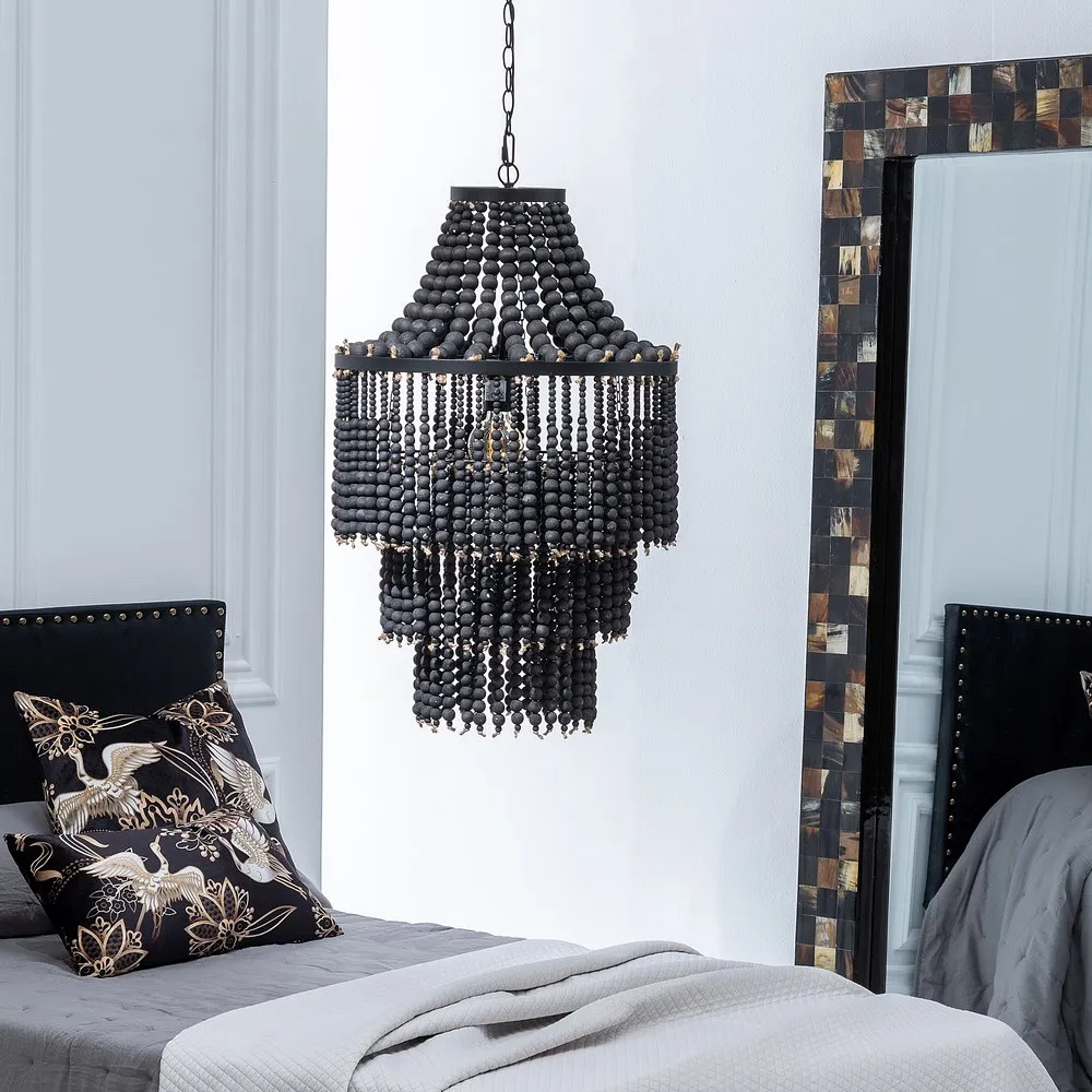 Candelabru Boho Rosario, Lemn Negru - CreativDeco.ro [2]