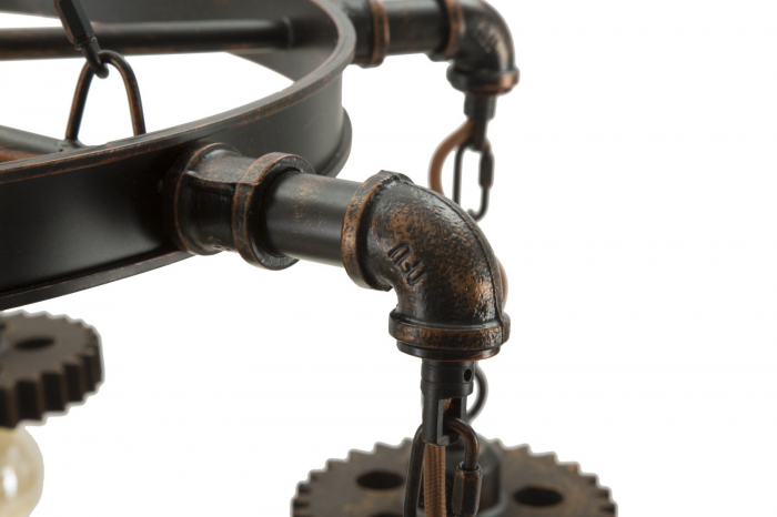 Candelabru industrial metal patinat roti dintate 7 lumini 85x30 - CreativDeco.ro [4]