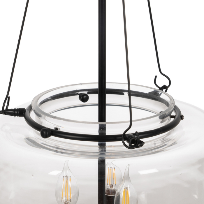 Candelabru negru cu clopot cilindric, contrast dramatic [2]