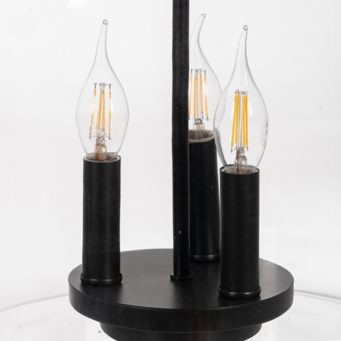 Candelabru negru cu clopot cilindric, contrast dramatic [5]