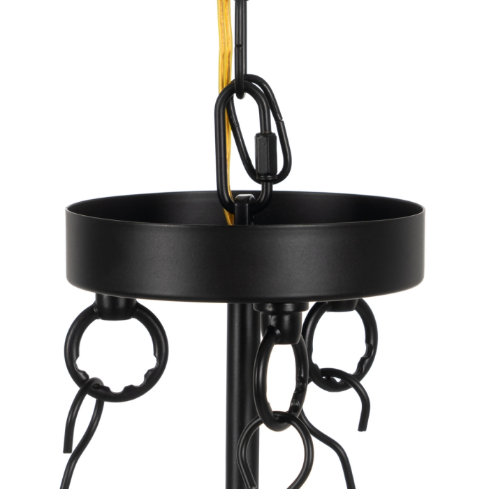 Candelabru negru cu clopot cilindric, contrast dramatic [8]