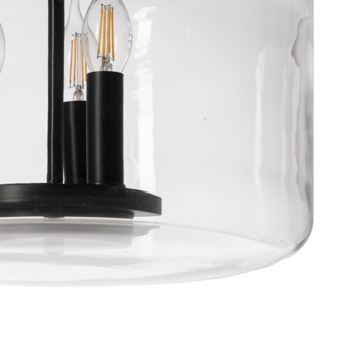 Candelabru negru cu clopot cilindric, contrast dramatic [4]
