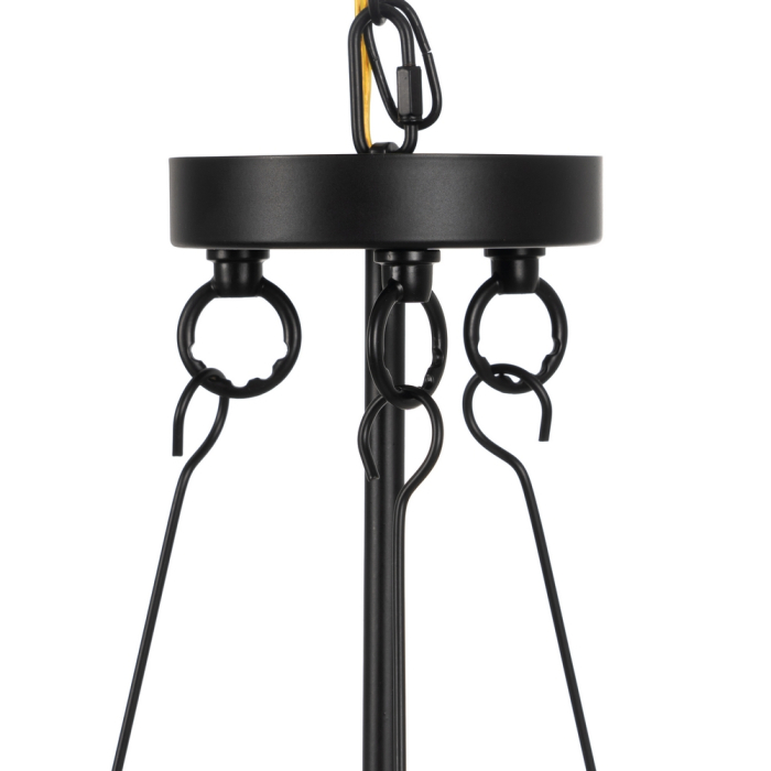 Candelabru negru cu clopot cilindric, contrast dramatic [7]