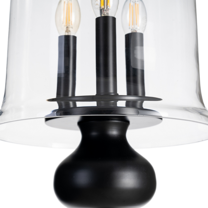 Candelabru negru cu finial sculptat elaborat [3]