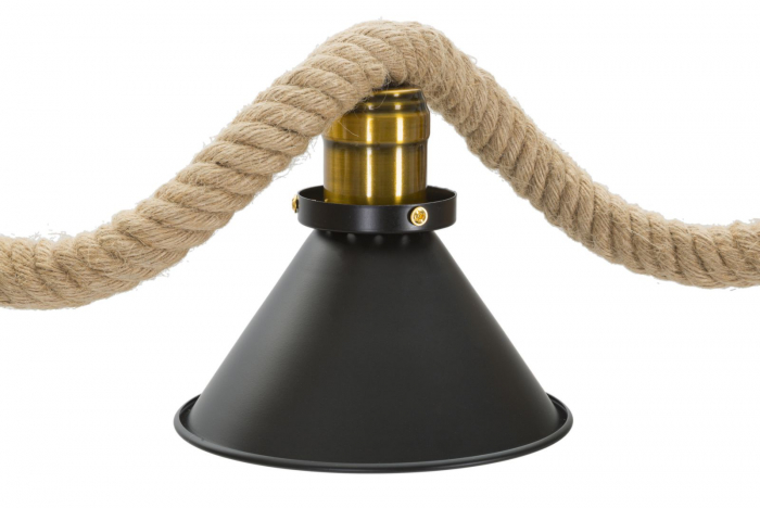 Candelabru rustic negru sfoara 3 lumini boho chic - CreativDeco.ro [4]