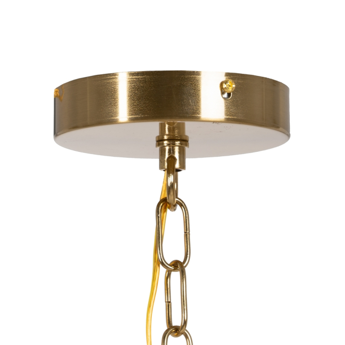 Candelabru suspendat auriu cu clopot din sticlă și finial ornamentat [4]