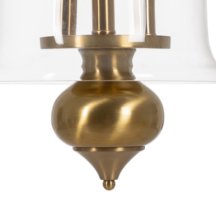 Candelabru suspendat auriu cu clopot din sticlă și finial ornamentat [5]