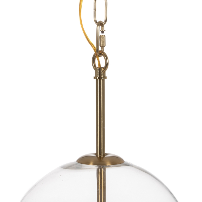 Candelabru suspendat auriu cu clopot din sticlă și finial ornamentat [8]