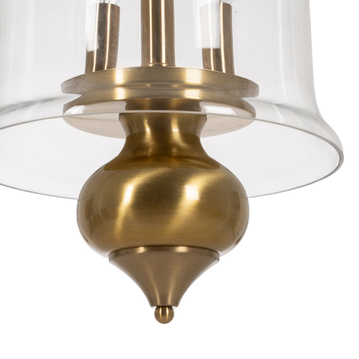 Candelabru suspendat auriu cu clopot din sticlă și finial ornamentat [7]