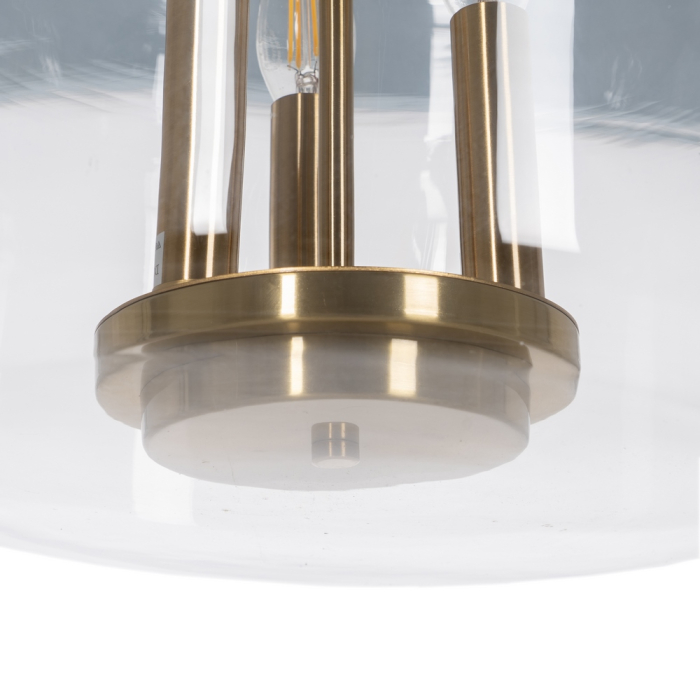 Candelabru suspendat auriu cu clopot cilindric din sticlă [9]