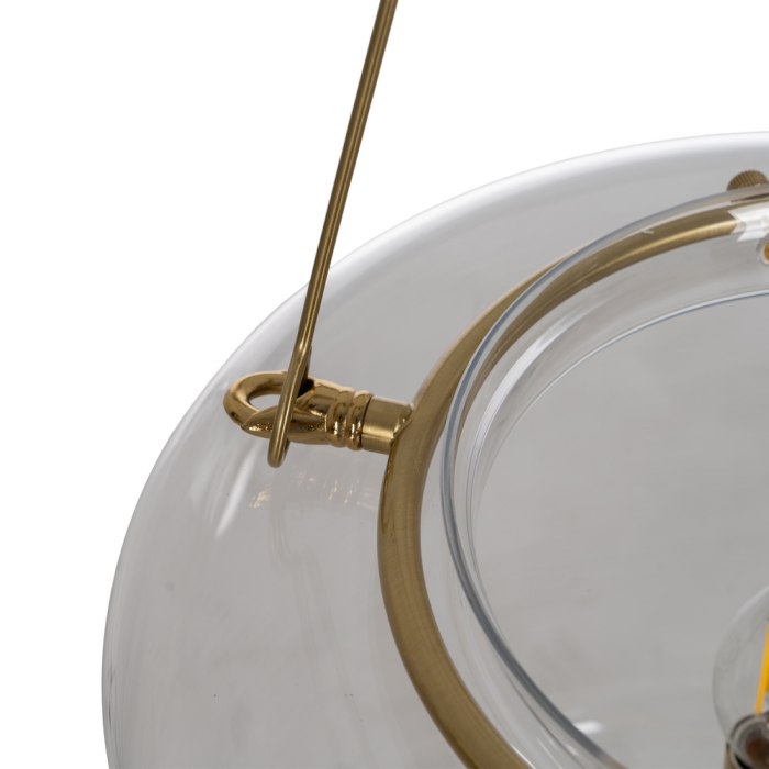 Candelabru suspendat auriu cu clopot cilindric din sticlă [10]