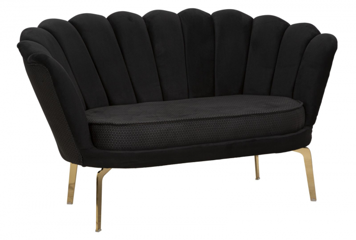 Canapea 2 locuri Viena Plus neagra, textil - creativdeco.ro [1]