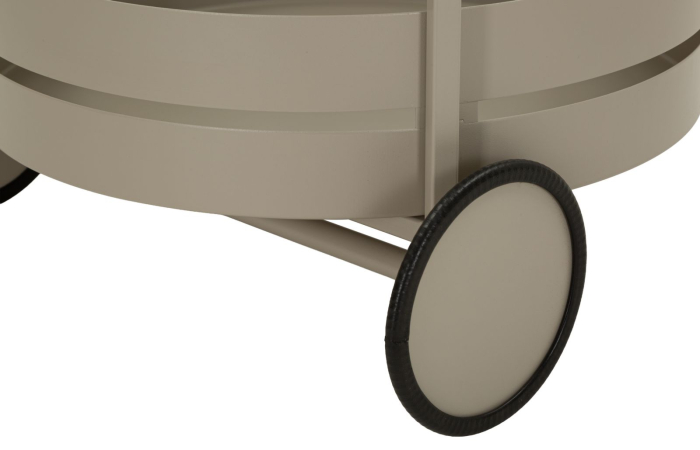 Cărucior de bar metalic gri taupe cu tăvi și roți [7]