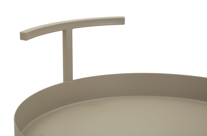 Cărucior de bar metalic gri taupe cu tăvi și roți [6]