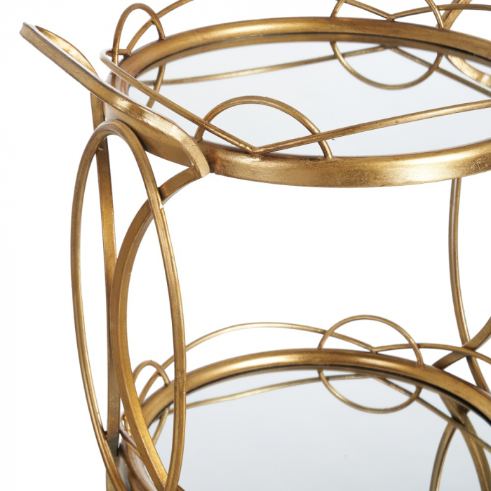 Carucior de servire elegant din fier si oglinda - CreativDeco [3]