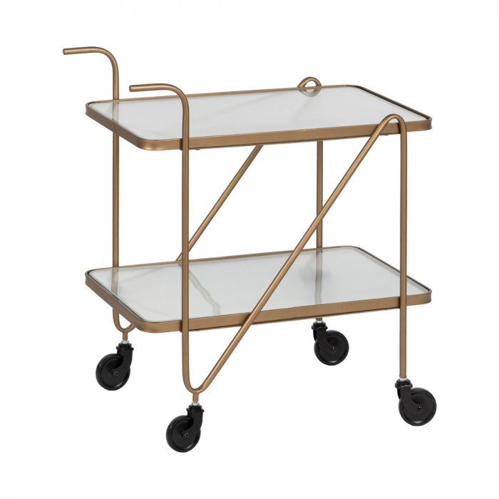 Carucior de servire minimalist din fier si sticla - CreativDeco [2]