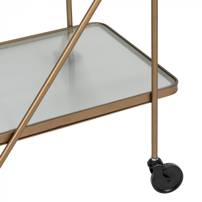 Carucior de servire minimalist din fier si sticla - CreativDeco [6]