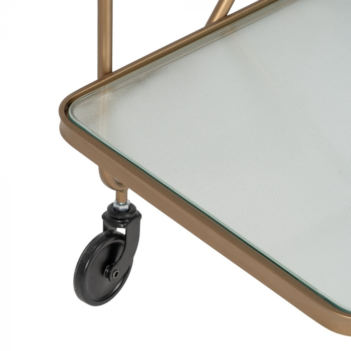 Carucior de servire minimalist din fier si sticla - CreativDeco [8]