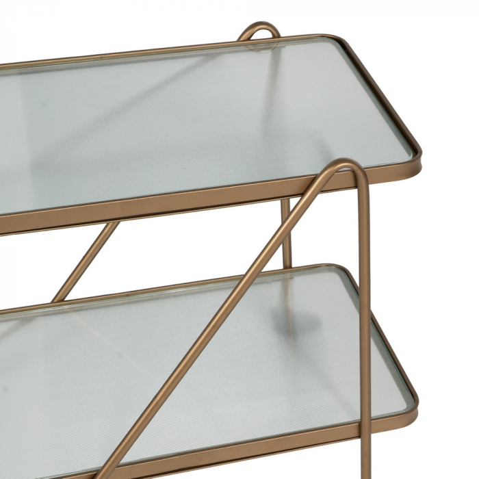 Carucior de servire minimalist din fier si sticla - CreativDeco [5]