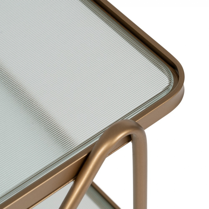 Carucior de servire minimalist din fier si sticla - CreativDeco [4]