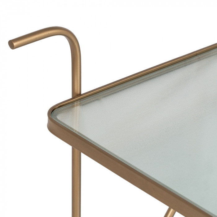 Carucior de servire minimalist din fier si sticla - CreativDeco [3]