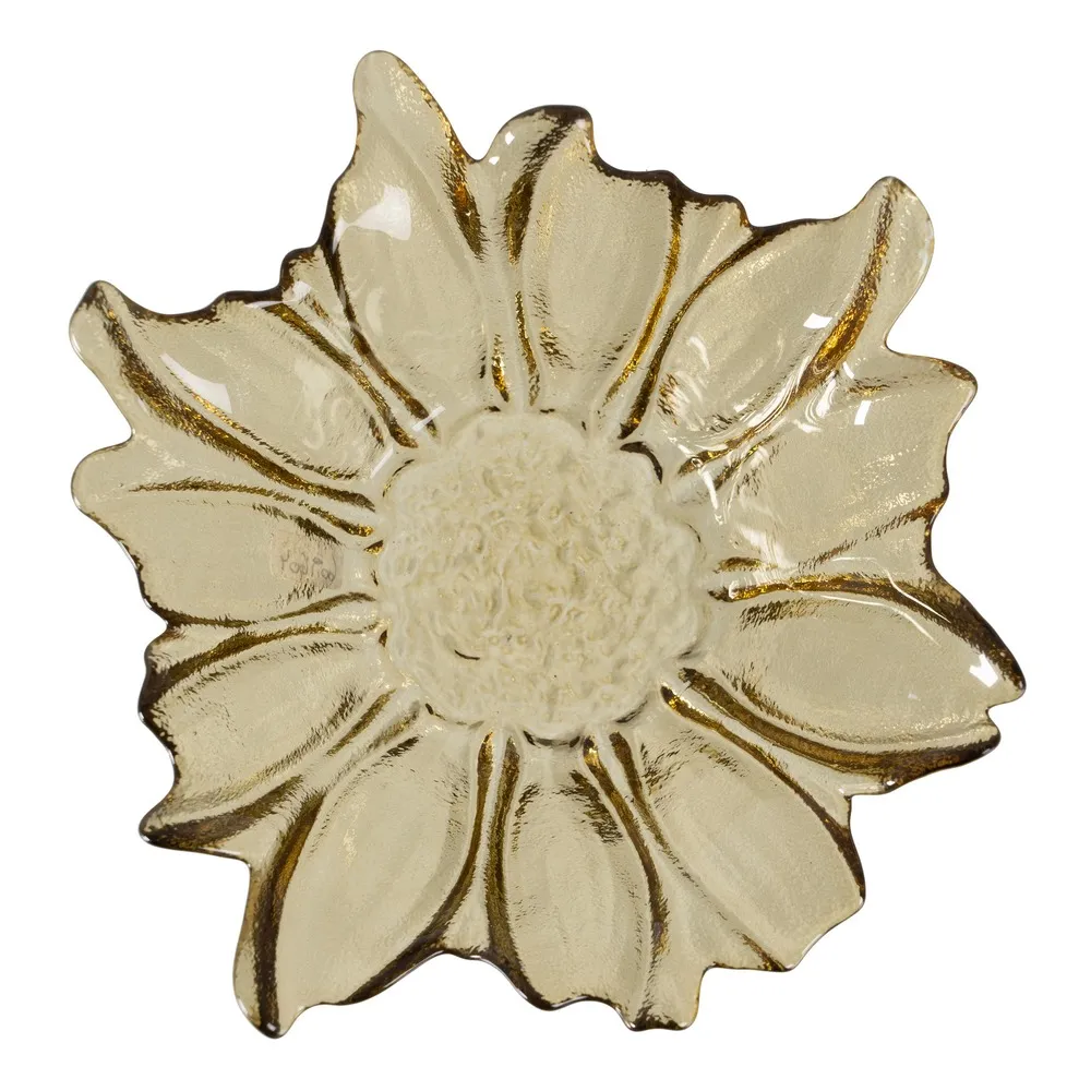 Castron festiv Flower Sticla Verde, 18cm - CreativDeco.ro [5]