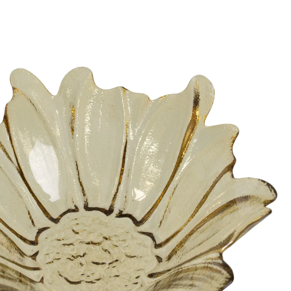 Castron festiv Flower Sticla Verde, 18cm - CreativDeco.ro [3]