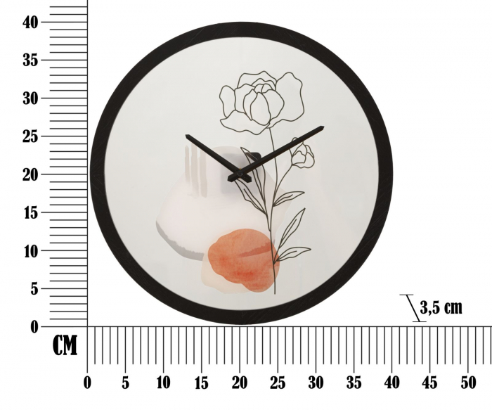 Ceas de perete alb-negru - Stil minimalist - CreativDeco [6]