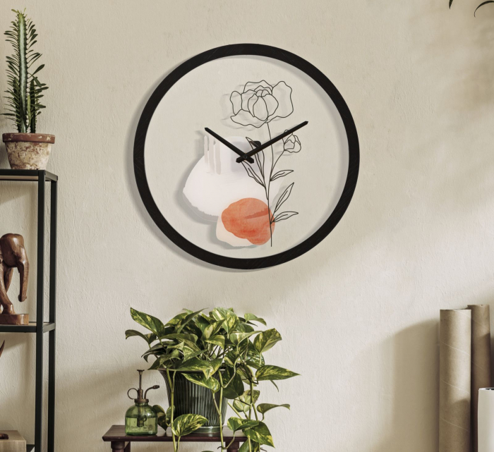Ceas de perete alb-negru - Stil minimalist - CreativDeco [5]